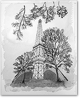 Watercolors:  Tower In The Trees